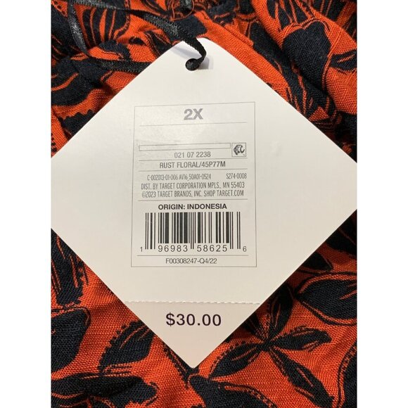 2X - Womens Maxi Skirt - Ava Viv - Rust Floral - Picture 4 of 6